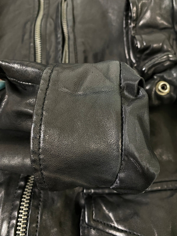 【中古品】【メンズ】 KEATON CHASE キートンチェイス LEATHER JACKET レザージャケット メンズ アウター 革ジャン 145-260702-hu-27-min サイズ：M カラー：ブラック 万代Net店