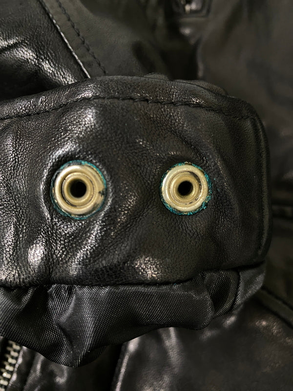 【中古品】【メンズ】 KEATON CHASE キートンチェイス LEATHER JACKET レザージャケット メンズ アウター 革ジャン 145-260702-hu-27-min サイズ：M カラー：ブラック 万代Net店