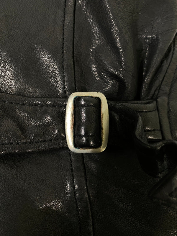 【中古品】【メンズ】 KEATON CHASE キートンチェイス LEATHER JACKET レザージャケット メンズ アウター 革ジャン 145-260702-hu-27-min サイズ：M カラー：ブラック 万代Net店