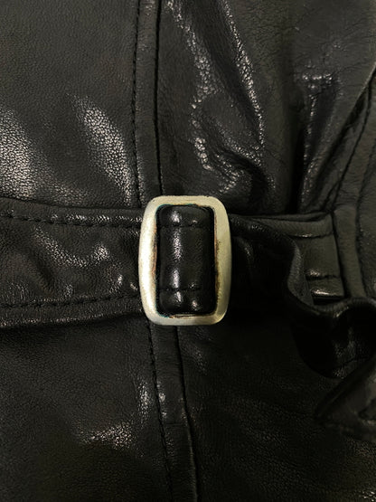 【中古品】【メンズ】 KEATON CHASE キートンチェイス LEATHER JACKET レザージャケット メンズ アウター 革ジャン 145-260702-hu-27-min サイズ：M カラー：ブラック 万代Net店