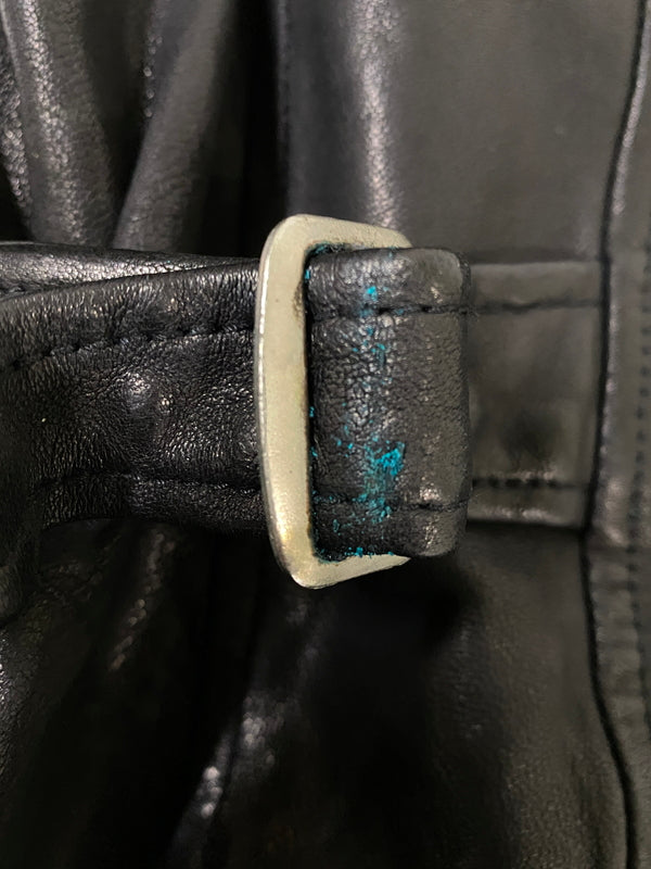 【中古品】【メンズ】 KEATON CHASE キートンチェイス LEATHER JACKET レザージャケット メンズ アウター 革ジャン 145-260702-hu-27-min サイズ：M カラー：ブラック 万代Net店
