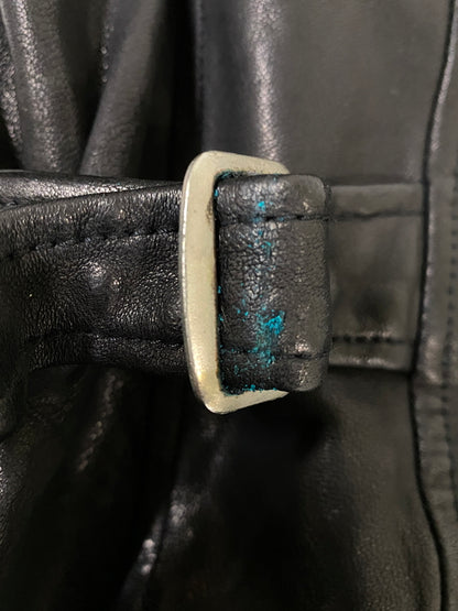 【中古品】【メンズ】 KEATON CHASE キートンチェイス LEATHER JACKET レザージャケット メンズ アウター 革ジャン 145-260702-hu-27-min サイズ：M カラー：ブラック 万代Net店