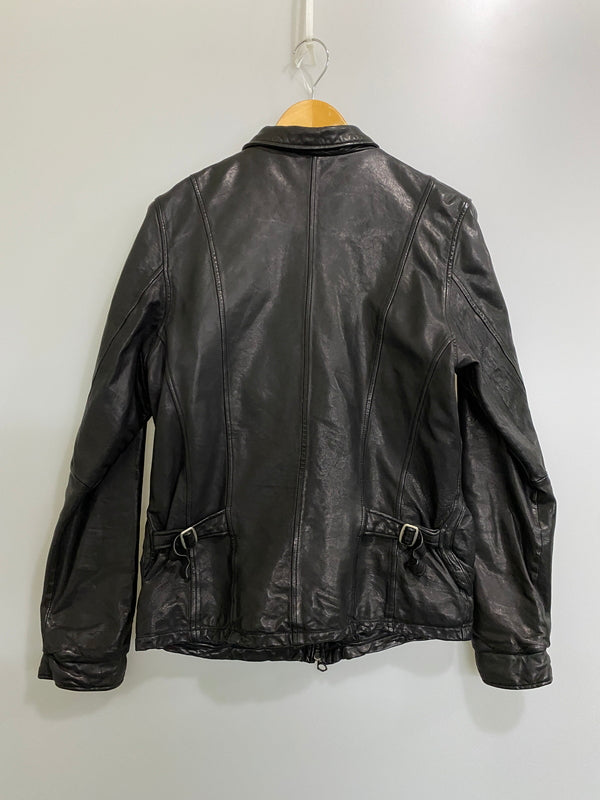 【中古品】【メンズ】 KEATON CHASE キートンチェイス LEATHER JACKET レザージャケット メンズ アウター 革ジャン 145-260702-hu-27-min サイズ：M カラー：ブラック 万代Net店