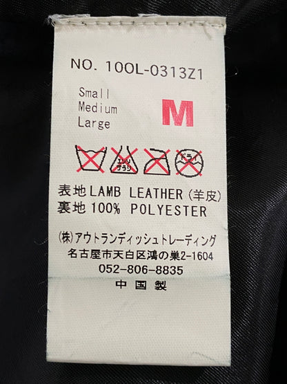 【中古品】【メンズ】 KEATON CHASE キートンチェイス LEATHER JACKET レザージャケット メンズ アウター 革ジャン 145-260702-hu-27-min サイズ：M カラー：ブラック 万代Net店