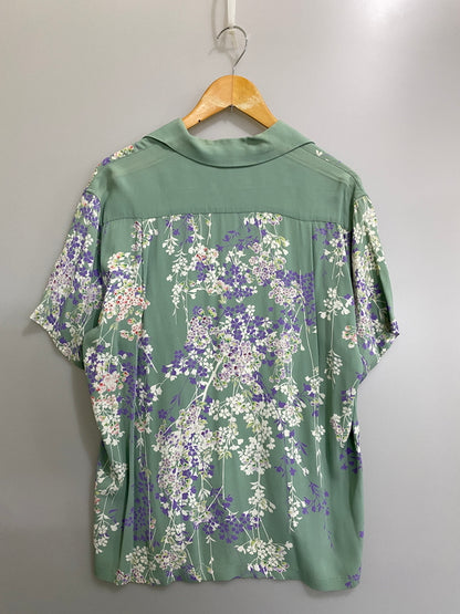 【中古品】【メンズ】 SUNSURF サンサーフ CHERRY BLOSSOM ALOHA SHIRT チェリーブロッサム アロハシャツ SS30982 メンズ 半袖 ショートスリーブ 145-260702-hu-22-min サイズ：M カラー：薄緑系 万代Net店