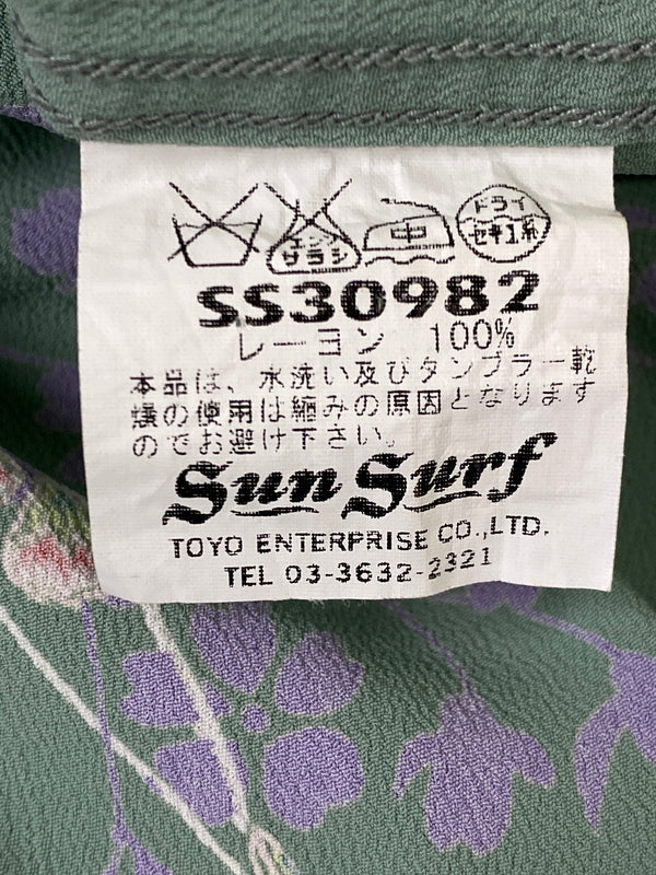【中古品】【メンズ】 SUNSURF サンサーフ CHERRY BLOSSOM ALOHA SHIRT チェリーブロッサム アロハシャツ SS30982 メンズ 半袖 ショートスリーブ 145-260702-hu-22-min サイズ：M カラー：薄緑系 万代Net店