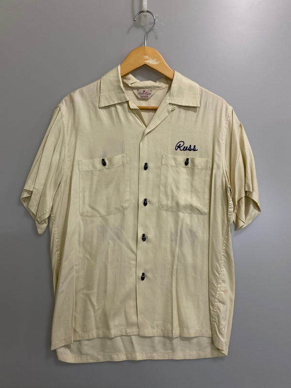 【中古品】【メンズ】 STYLE EYES スタイルアイズ BOWLING SHIRT ボウリングシャツ メンズ 半袖 ショートスリーブ 145-260702-hu-21-min サイズ：S カラー：クリーム色系 万代Net店