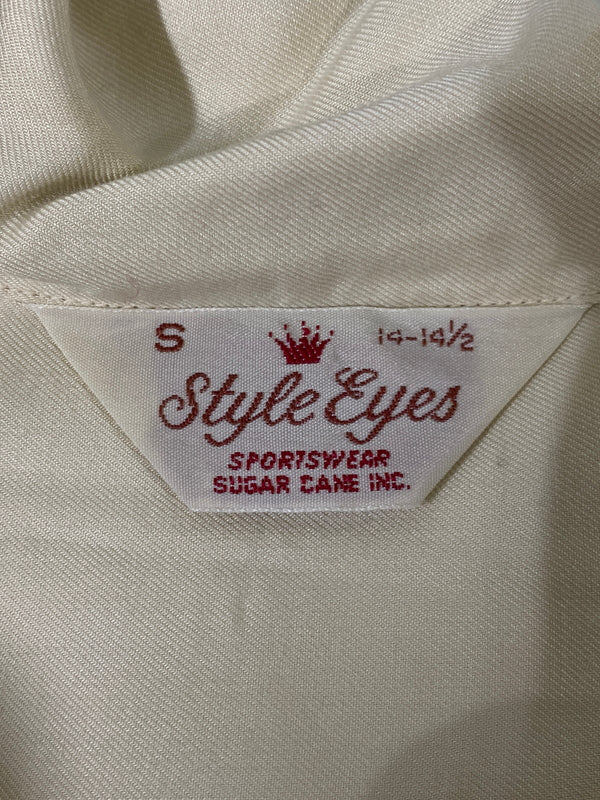 【中古品】【メンズ】 STYLE EYES スタイルアイズ BOWLING SHIRT ボウリングシャツ メンズ 半袖 ショートスリーブ 145-260702-hu-21-min サイズ：S カラー：クリーム色系 万代Net店