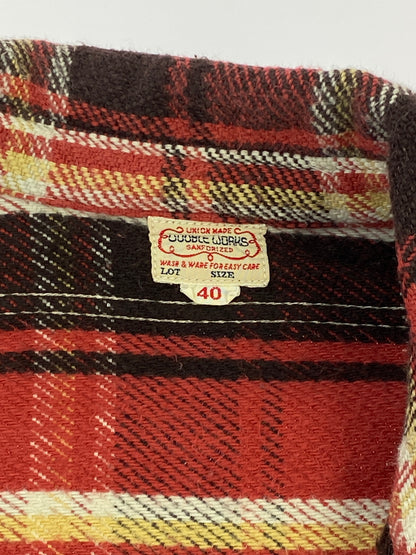 【中古品】【メンズ】 DUBBLE WORKS ダブルワークス ヘビーネルシャツ 長袖 メンズ トップス 145-260706-KS-05-min サイズ：40 カラー：レッド/ブラック 万代Net店