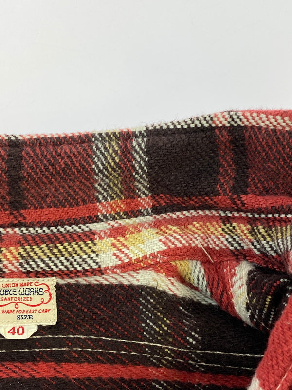 【中古品】【メンズ】 DUBBLE WORKS ダブルワークス ヘビーネルシャツ 長袖 メンズ トップス 145-260706-KS-05-min サイズ：40 カラー：レッド/ブラック 万代Net店