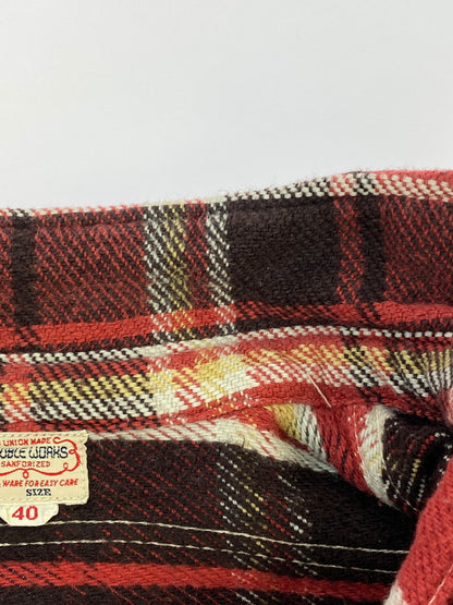 【中古品】【メンズ】 DUBBLE WORKS ダブルワークス ヘビーネルシャツ 長袖 メンズ トップス 145-260706-KS-05-min サイズ：40 カラー：レッド/ブラック 万代Net店