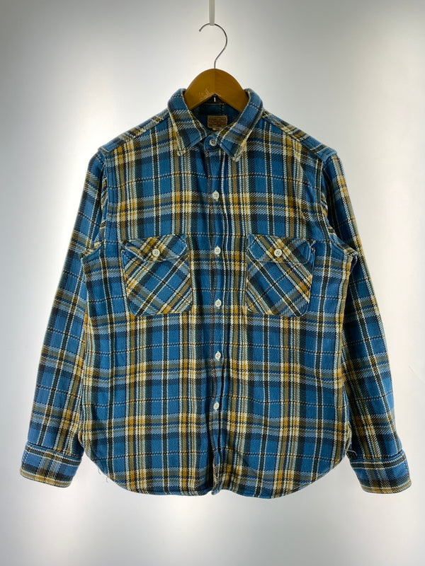 【中古品】【メンズ】 DUBBLE WORKS ダブルワークス ヘビーネルシャツ メンズ 長袖 チェック 145-260703-hu-14-min サイズ：38 カラー：ライトブルー/イエロー/ホワイト（チェック） 万代Net店