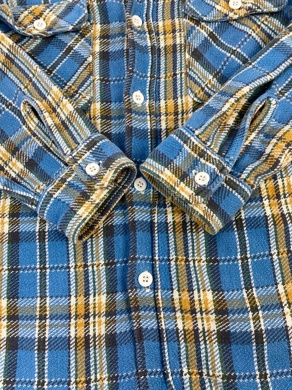 【中古品】【メンズ】 DUBBLE WORKS ダブルワークス ヘビーネルシャツ メンズ 長袖 チェック 145-260703-hu-14-min サイズ：38 カラー：ライトブルー/イエロー/ホワイト（チェック） 万代Net店