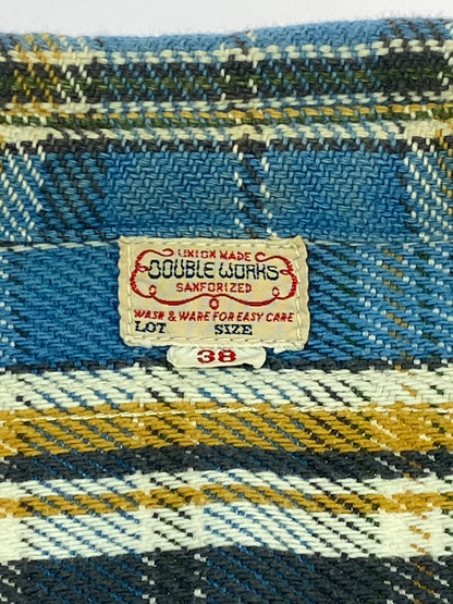 【中古品】【メンズ】 DUBBLE WORKS ダブルワークス ヘビーネルシャツ メンズ 長袖 チェック 145-260703-hu-14-min サイズ：38 カラー：ライトブルー/イエロー/ホワイト（チェック） 万代Net店