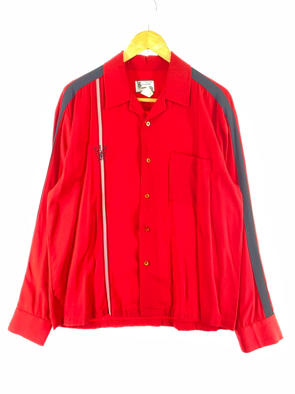 【中古品】【メンズ】 KIKWEAR キックウェア レーヨンシャツ 長袖シャツ メンズ トップス 146-260706-KS-08-min サイズ：M カラー：レッド 万代Net店