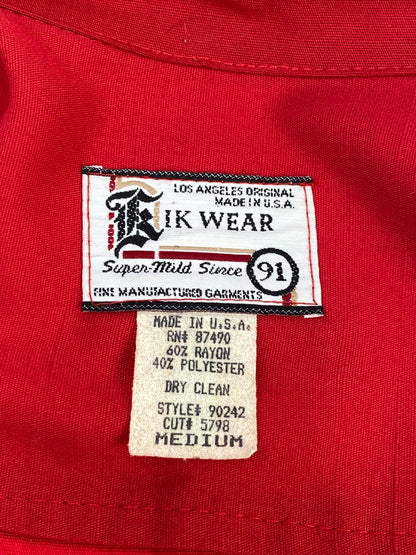 【中古品】【メンズ】 KIKWEAR キックウェア レーヨンシャツ 長袖シャツ メンズ トップス 146-260706-KS-08-min サイズ：M カラー：レッド 万代Net店
