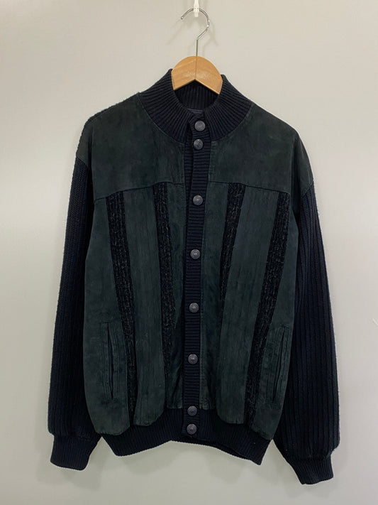 【中古品】【メンズ】 MALAGRIDA マラグリダ イタリア製 LS スエード ニットカーディガン 146-260813-ta-09-min サイズ：サイズ不明 カラー：ブラック系 万代Net店