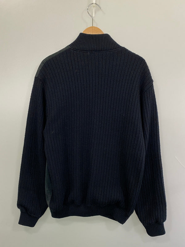 【中古品】【メンズ】 MALAGRIDA マラグリダ イタリア製 LS スエード ニットカーディガン 146-260813-ta-09-min サイズ：サイズ不明 カラー：ブラック系 万代Net店