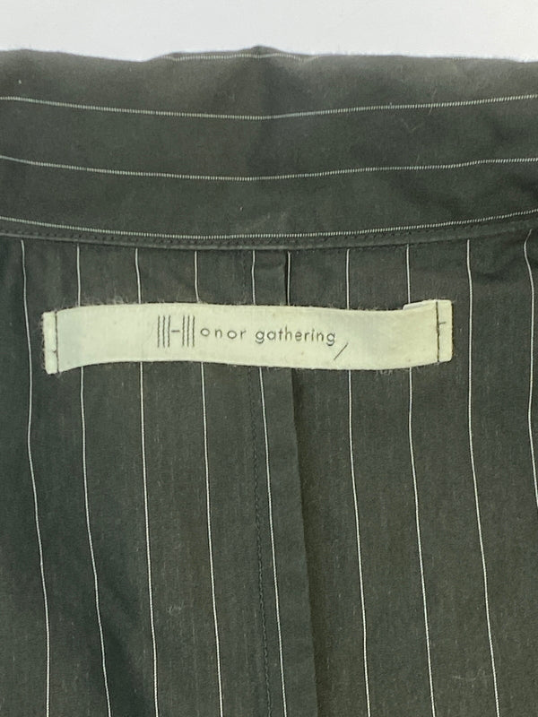 【中古品】【メンズ】 HONOR GATHERING オナーギャザリング STRIPE SHIRT ストライプシャツ 18SS-SB02 メンズ シャツ 140-260703-hu-01-min サイズ：M カラー：グレー系 万代Net店
