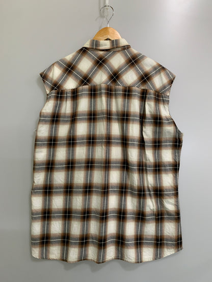 【中古品】【メンズ】 VANDALIZE ヴァンダライズ 90-00S CUT OFF CHECK SHIRT 90－2000年代 カットオフ チェックシャツ トップス 140-260707-jt-04-min サイズ：サイズ不明 下記参照 カラー：ブラウン/ホワイト／ブラック チェック 万代Net店