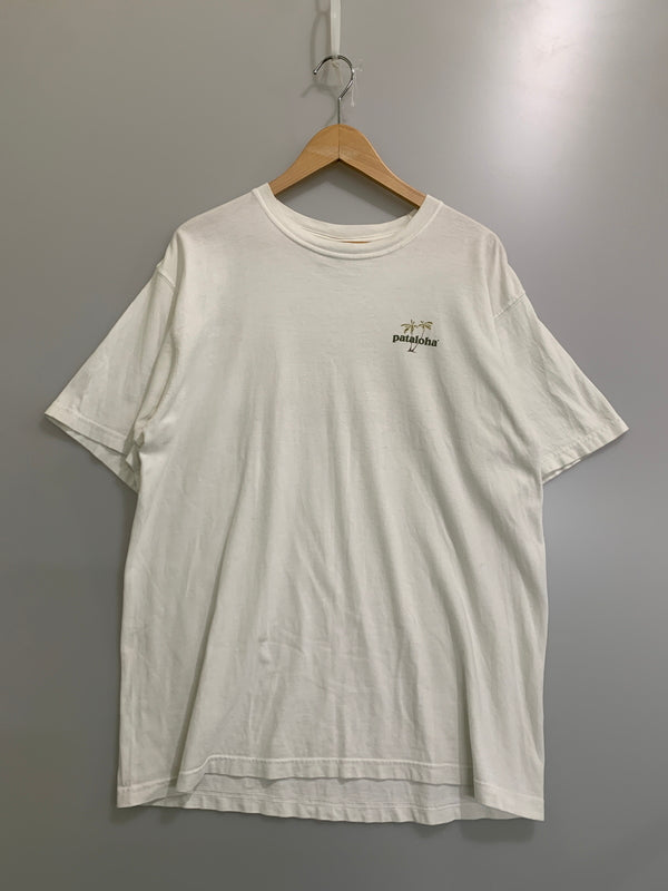 【中古品】【メンズ】 PATAGONIA パタゴニア 00S PATALOHA LOGO TEE 2000年代 ロゴTシャツ 半袖Tシャツ メンズ トップス 144-260706-KS-19-min サイズ：M カラー：ホワイト 万代Net店