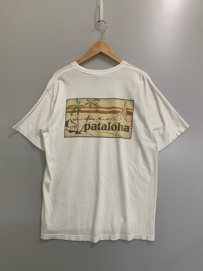 【中古品】【メンズ】 PATAGONIA パタゴニア 00S PATALOHA LOGO TEE 2000年代 ロゴTシャツ 半袖Tシャツ メンズ トップス 144-260706-KS-19-min サイズ：M カラー：ホワイト 万代Net店