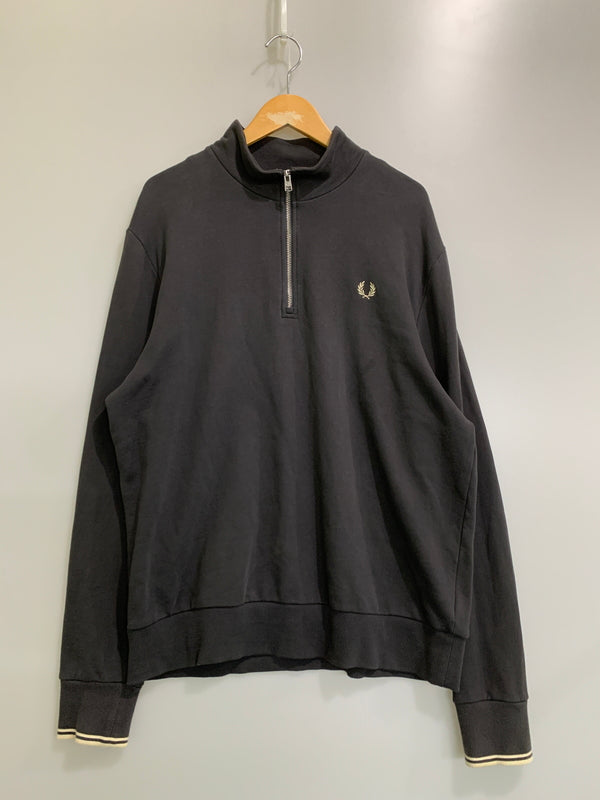 【中古品】【メンズ】 FRED PERRY フレッドペリー HALF ZIP SWEATSHIRT ハーフ ジップ スウェット トップス 140-260707-jt-03-min サイズ：XL カラー：ダークグレー 万代Net店