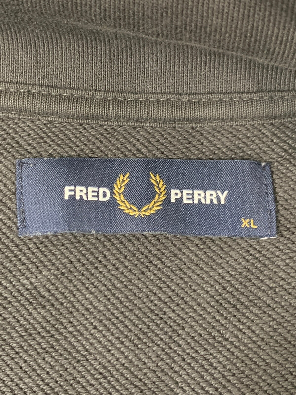 【中古品】【メンズ】 FRED PERRY フレッドペリー HALF ZIP SWEATSHIRT ハーフ ジップ スウェット トップス 140-260707-jt-03-min サイズ：XL カラー：ダークグレー 万代Net店