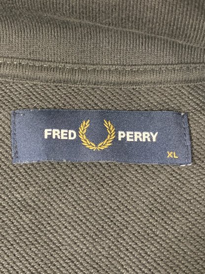 【中古品】【メンズ】 FRED PERRY フレッドペリー HALF ZIP SWEATSHIRT ハーフ ジップ スウェット トップス 140-260707-jt-03-min サイズ：XL カラー：ダークグレー 万代Net店