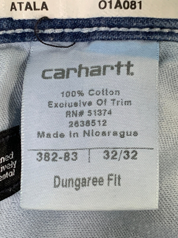 【中古品】【メンズ】 CARHARTT カーハート DUNGAREE FIT DENIM PANTS 382-83 ダンガリーフィット デニムパンツ ボトムス 157-260707-jt-07-min サイズ：32/32 カラー：インディゴ 万代Net店