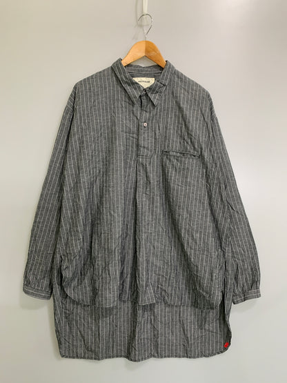 【中古品】【メンズ】 ANACHRONORM アナクロノーム PULLOVER STRIPE SHIRT プルオーバー ストライプシャツ 長袖シャツ メンズ トップス 140-260706-KS-33-min サイズ：03/36 カラー：グレー 万代Net店