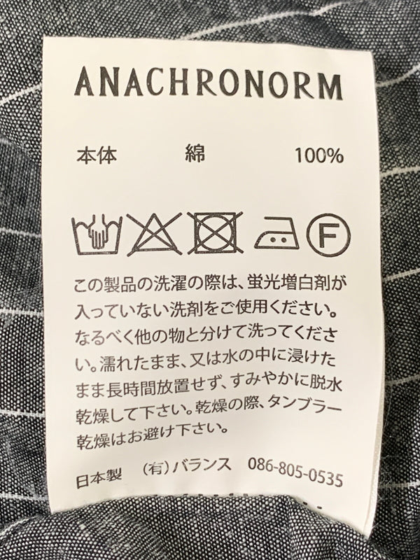 【中古品】【メンズ】 ANACHRONORM アナクロノーム PULLOVER STRIPE SHIRT プルオーバー ストライプシャツ 長袖シャツ メンズ トップス 140-260706-KS-33-min サイズ：03/36 カラー：グレー 万代Net店