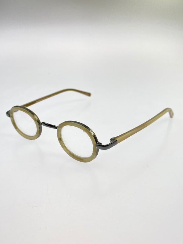 【中古品】【メンズ】 EYEBOBS アイブブス メガネ 度入り 203-260707-jt-28-min サイズ：36 □ 25 カラー：シルバー/ベージュ 万代Net店