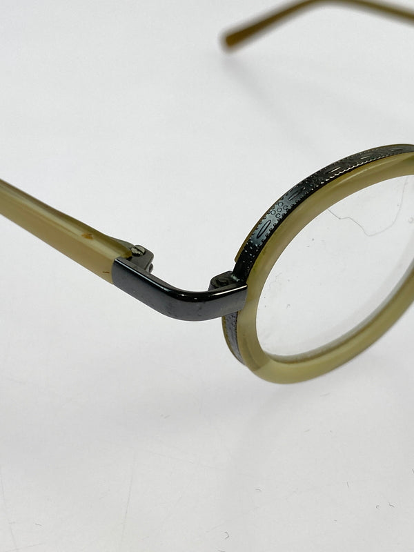 【中古品】【メンズ】 EYEBOBS アイブブス メガネ 度入り 203-260707-jt-28-min サイズ：36 □ 25 カラー：シルバー/ベージュ 万代Net店
