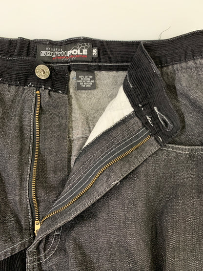 【中古品】【メンズ】 SOUTHPOLE サウスポール CORDUROY DENIM PANTS コーデュロイ デニムパンツ ボトムス 157-260707-jt-10-min サイズ：36 カラー：ブラック 万代Net店