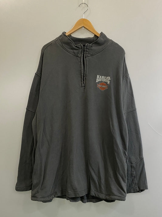 【中古品】【メンズ】 HARLEY-DAVIDSON ハーレーダビッドソン LS HALF ZIP SWEAT SHIRT ロングスリーブ ハーフ ジップ スウェット シャツ トレーナー 長袖 146-260724-hu-11-min サイズ：XL カラー：グレー 万代Net店