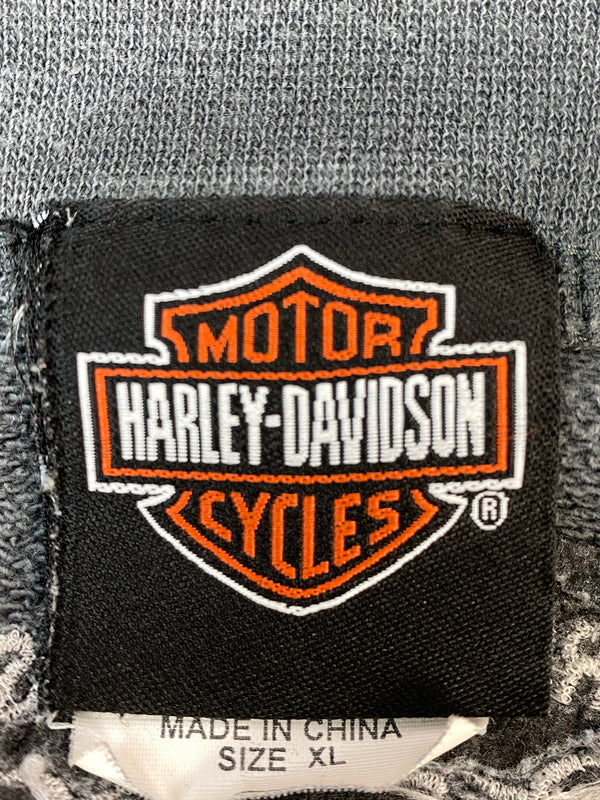 【中古品】【メンズ】 HARLEY-DAVIDSON ハーレーダビッドソン LS HALF ZIP SWEAT SHIRT ロングスリーブ ハーフ ジップ スウェット シャツ トレーナー 長袖 146-260724-hu-11-min サイズ：XL カラー：グレー 万代Net店