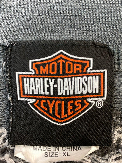 【中古品】【メンズ】 HARLEY-DAVIDSON ハーレーダビッドソン LS HALF ZIP SWEAT SHIRT ロングスリーブ ハーフ ジップ スウェット シャツ トレーナー 長袖 146-260724-hu-11-min サイズ：XL カラー：グレー 万代Net店
