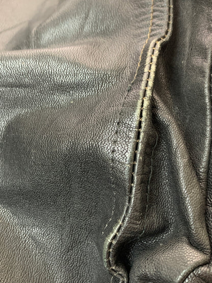 【現状渡し品】【メンズ】 USED ユーズド LEATHER ZIP UP JACKET レザー ジップアップ ジャケット メンズ アウター 革ジャン 146-260709-hu-14-min サイズ：XL カラー：ブラック 万代Net店