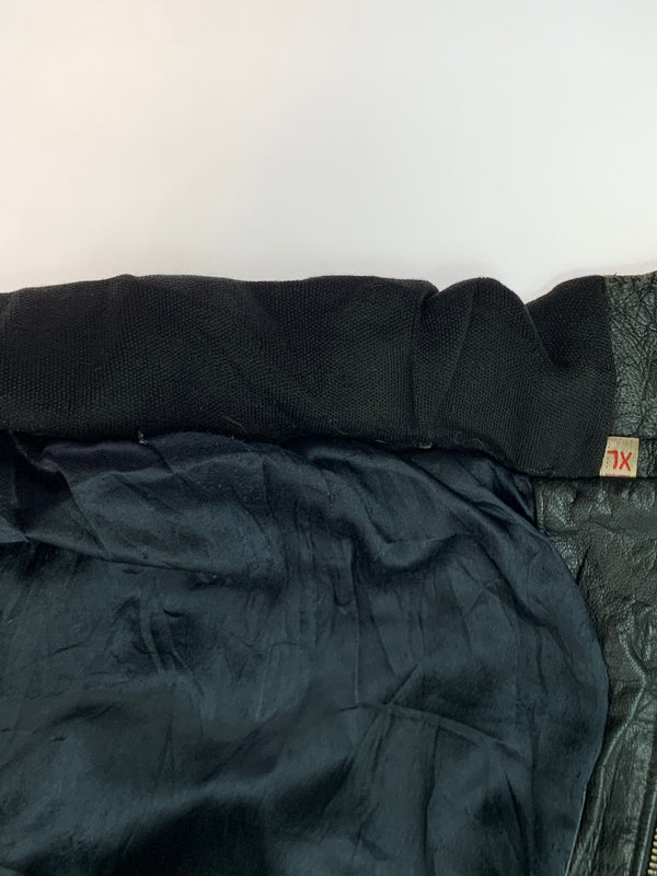 【現状渡し品】【メンズ】 USED ユーズド LEATHER ZIP UP JACKET レザー ジップアップ ジャケット メンズ アウター 革ジャン 146-260709-hu-14-min サイズ：XL カラー：ブラック 万代Net店