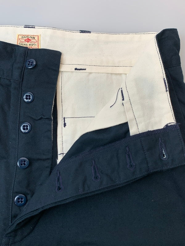 【中古品】【メンズ】 SUGAR CANE シュガーケーン BUTTON UP HALF PANTS ハーフパンツ ボトムス 156-260711-AS-20-min サイズ：W32 カラー：ネイビー 万代Net店
