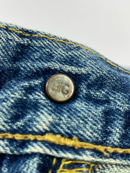 【中古品】【メンズ】 BIG JOHN ビッグジョン 60S 復刻 CLASSIC STRAIGHT DENIM PANTS M102SL クラシック ストレート デニムパンツ ヴィンテージ ジーンズ 60年代 156-260710-em-45-min サイズ：31 カラー：インディゴブルー 万代Net店