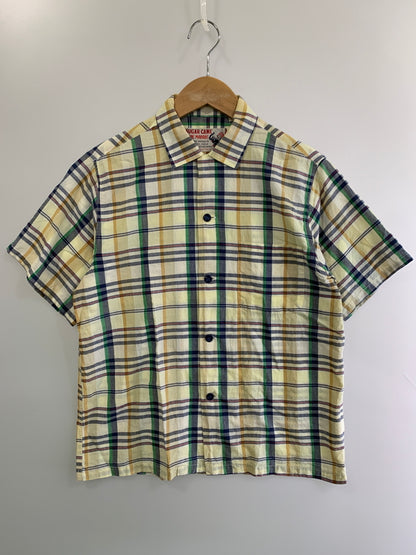 【中古品】【メンズ】 SUGAR CANE シュガーケーン MADRAS CHECK OPEN マドラス チェック オープン SC39123 メンズ チェックシャツ 半袖 ショートスリーブ 145-260709-hu-13-min サイズ：S カラー：イエロー/ネイビー/グリーン（チェック） 万代Net店