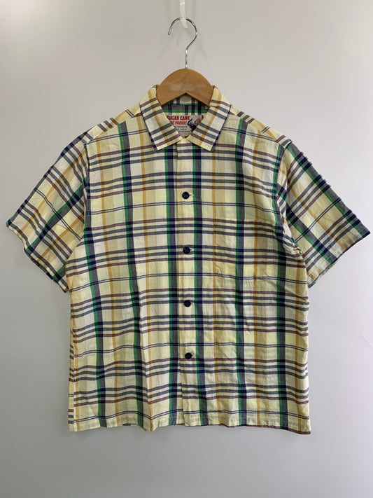 【中古品】【メンズ】 SUGAR CANE シュガーケーン MADRAS CHECK OPEN マドラス チェック オープン SC39123 メンズ チェックシャツ 半袖 ショートスリーブ 145-260709-hu-13-min サイズ：S カラー：イエロー/ネイビー/グリーン（チェック） 万代Net店