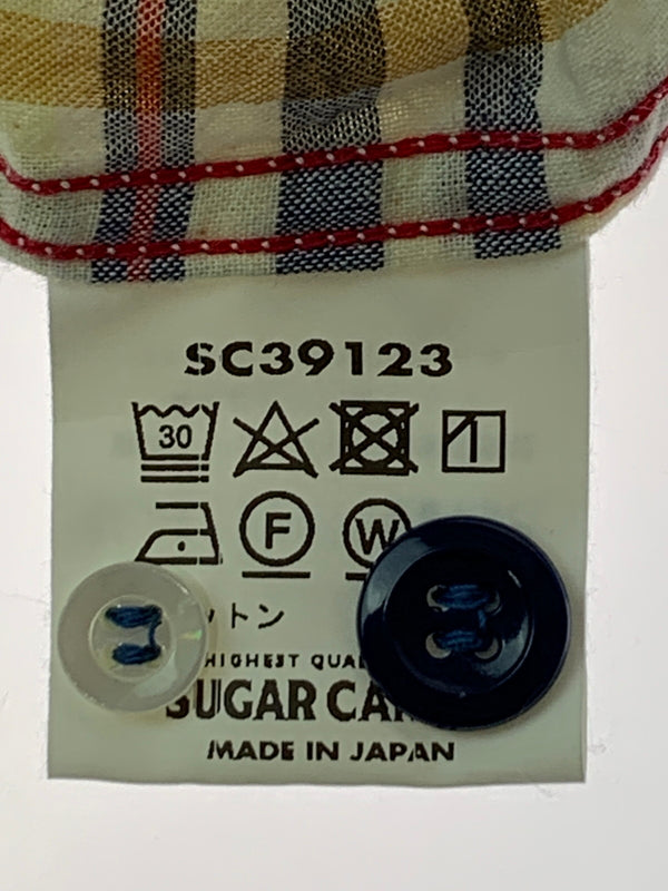 【中古品】【メンズ】 SUGAR CANE シュガーケーン MADRAS CHECK OPEN マドラス チェック オープン SC39123 メンズ チェックシャツ 半袖 ショートスリーブ 145-260709-hu-13-min サイズ：S カラー：イエロー/ネイビー/グリーン（チェック） 万代Net店