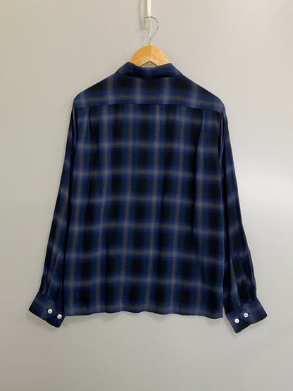 【中古品】【メンズ】 SUGAR CANE シュガーケーン RAYON OMBRE CHECK OPEN SHIRT SC29120 レーヨン オンブレーチェック オープンシャツ メンズ トップス 145-260710-em-67-min サイズ：M カラー：ブルー系 万代Net店