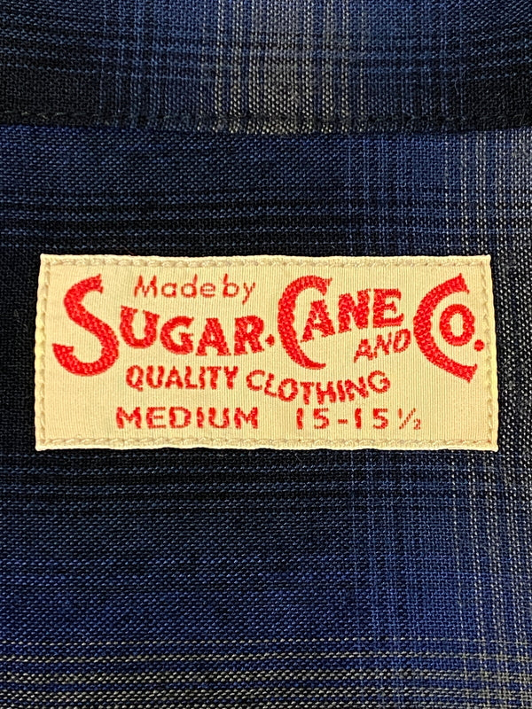【中古品】【メンズ】 SUGAR CANE シュガーケーン RAYON OMBRE CHECK OPEN SHIRT SC29120 レーヨン オンブレーチェック オープンシャツ メンズ トップス 145-260710-em-67-min サイズ：M カラー：ブルー系 万代Net店