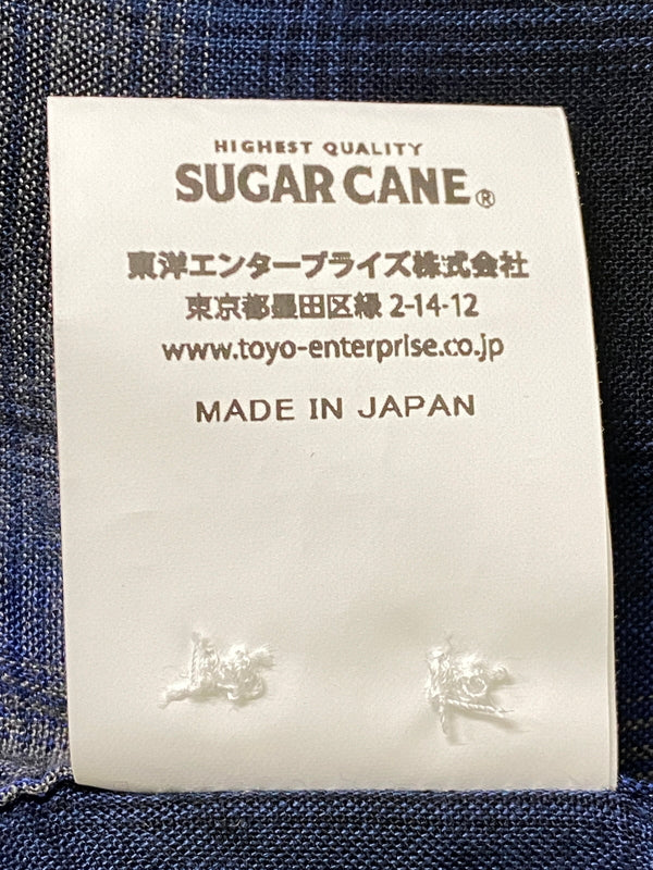 【中古品】【メンズ】 SUGAR CANE シュガーケーン RAYON OMBRE CHECK OPEN SHIRT SC29120 レーヨン オンブレーチェック オープンシャツ メンズ トップス 145-260710-em-67-min サイズ：M カラー：ブルー系 万代Net店