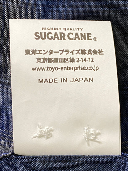【中古品】【メンズ】 SUGAR CANE シュガーケーン RAYON OMBRE CHECK OPEN SHIRT SC29120 レーヨン オンブレーチェック オープンシャツ メンズ トップス 145-260710-em-67-min サイズ：M カラー：ブルー系 万代Net店