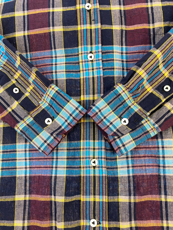 【中古品】【メンズ】 SUGAR CANE シュガーケーン INDIA MADRAS CHECK BUTTON DOWN SHIRT SC29513 インディア マドラス チェック ボタンダウン シャツ メンズ トップス 145-260710-em-38-min サイズ：M カラー：マルチカラー 万代Net店